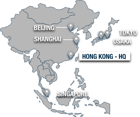 Map of A&M Global Tag locations in East Asia
